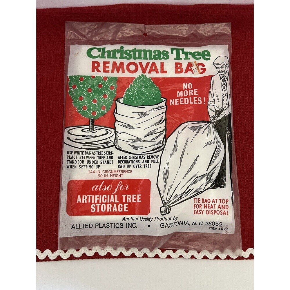 Vintage Allied Plastics Christmas Tree Removal Bag NOS 90x144 Made in USA